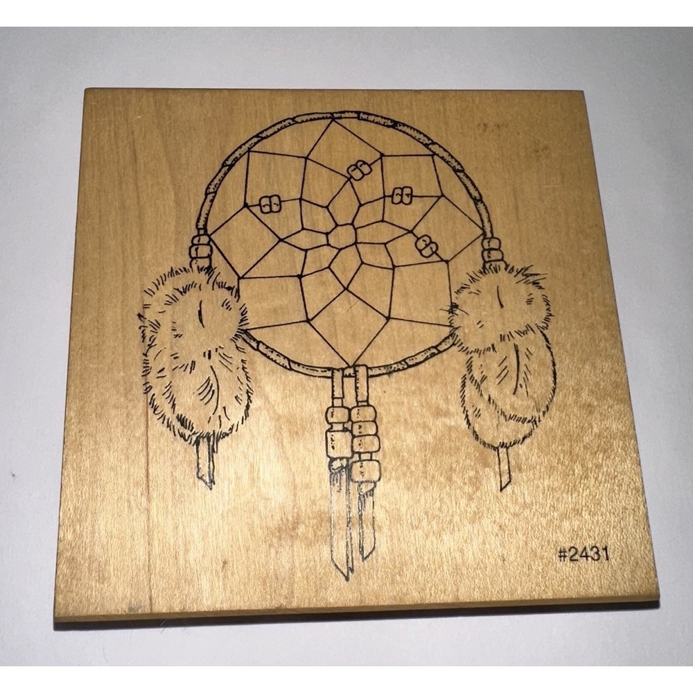 Dream Catcher 2431 Comotion Wood Mount Rubber Stamp Vtg 90's Native American New